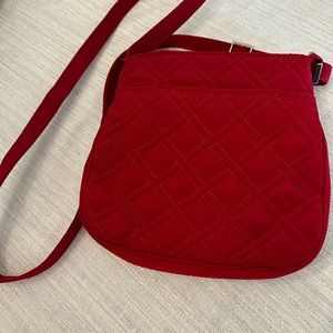 Vera Bradley red microfiber crossbody bag